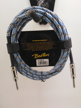 Boston Noiseless Braided Pro cable 1/4" jack to jack - vintage blue |  Καλώδια στο Pegasus Music Store